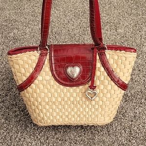 Brighton straw and leather tote